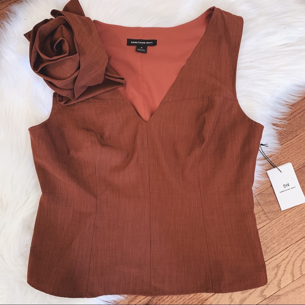Something Navy Rosette Tank Top - Picture 5 of 8